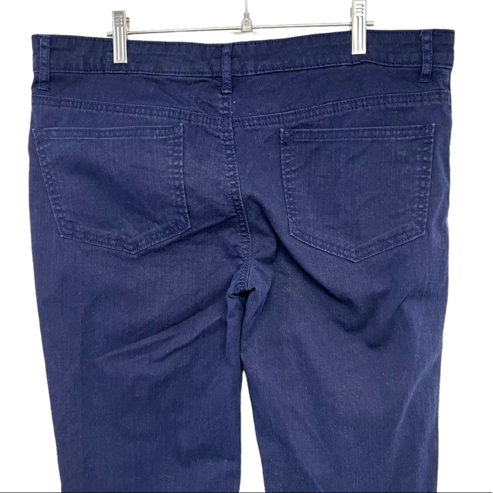 Norma Kamali Navy Blue Zipper Tapered Ankle Denim Pants Women’s 8 - Picture 5 of 10